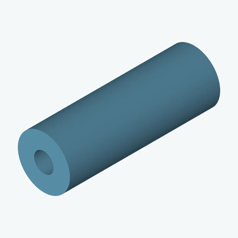 Revolved body, Ø26.56 mm × 76.7 mm tall with Ø9.9 mm bore — 3351