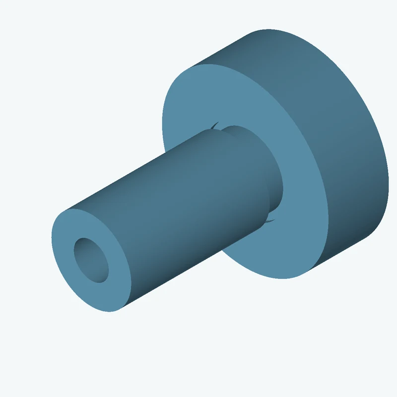 Revolved body, Ø35 mm × 94 mm tall with Ø15.3 mm bore, Ø73 mm × 26.5 mm flange, 8.56 mm-wide groove 2.67 mm deep — 3587