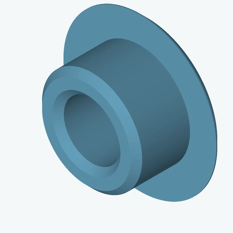 Revolved body, Ø10.28 mm × 6.2 mm tall with Ø5.8 mm bore, Ø15.7 mm × 0.7 mm flange — 3689
