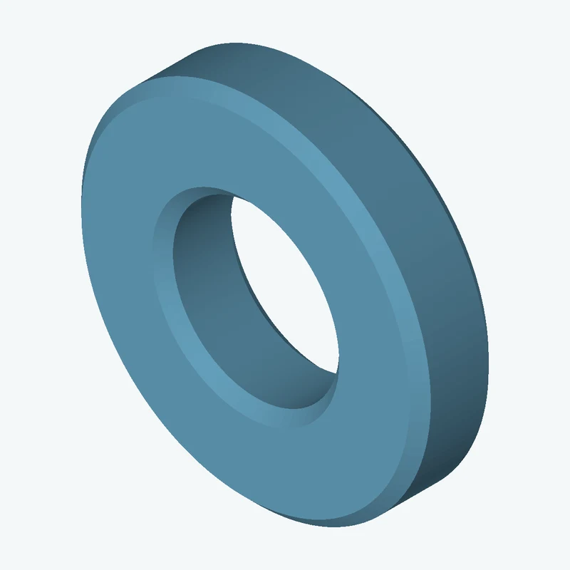 Revolved body, Ø42.89 mm × 9.7 mm tall with Ø20.4 mm bore — 3691