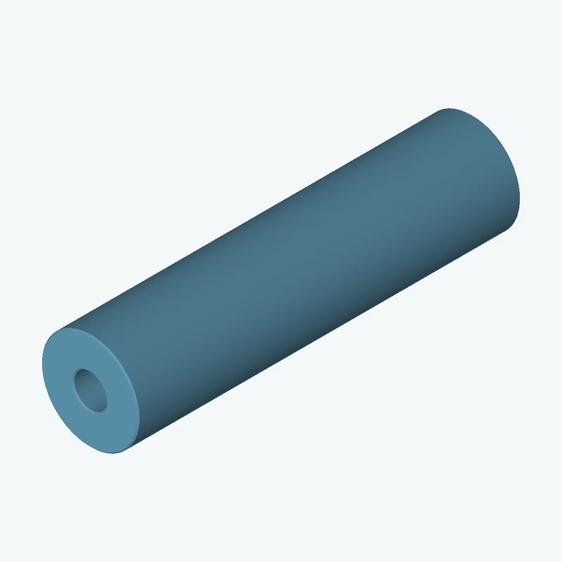 Revolved body, Ø51.14 mm × 201.1 mm tall with Ø17.2 mm bore — 3730