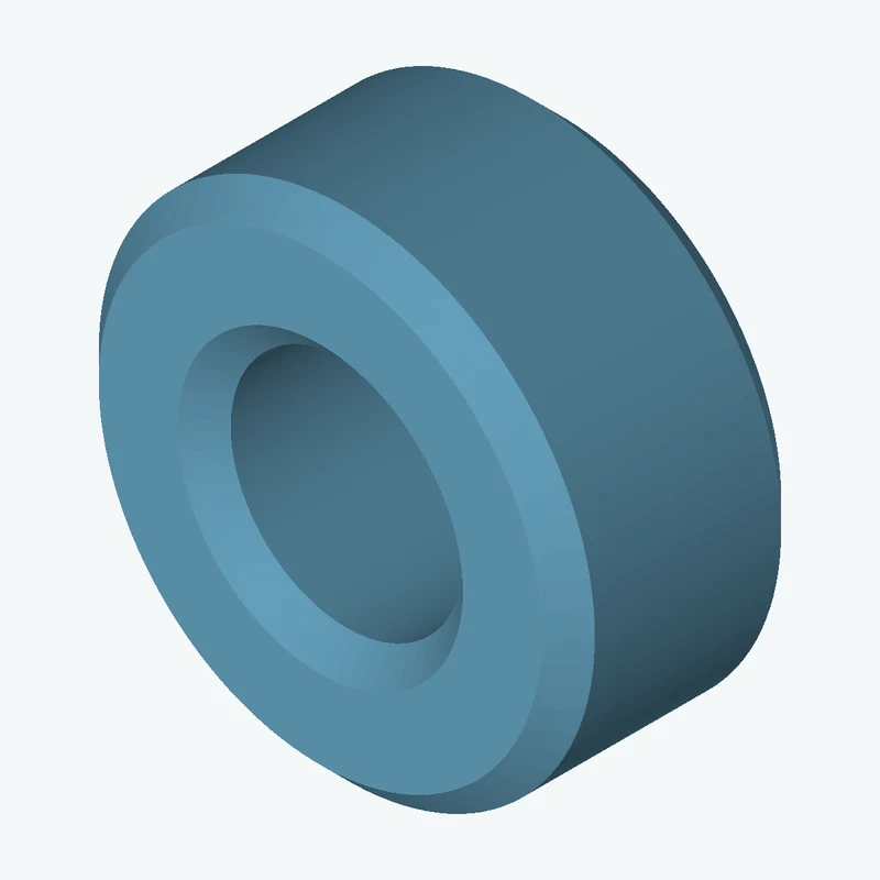 Revolved body, Ø13.04 mm × 6.3 mm tall with Ø6.1 mm bore — 3764