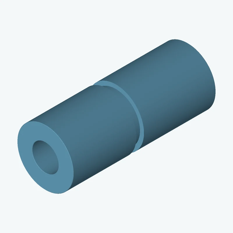 Revolved body, Ø78.66 mm × 199.6 mm tall with Ø36.8 mm bore, 10.67 mm-wide groove 5.56 mm deep — 3775