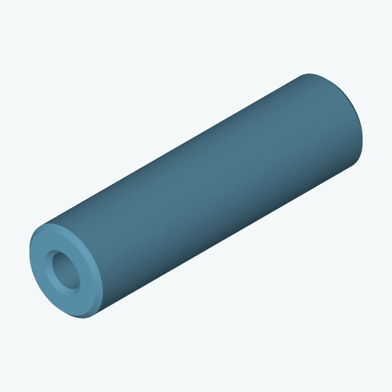 Revolved body, Ø15 mm × 54.6 mm tall with Ø5.7 mm bore — 3818