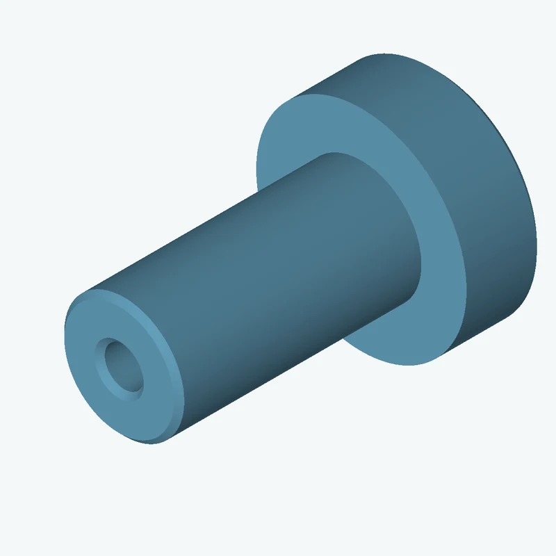 Revolved body, Ø20.65 mm × 54.7 mm tall with Ø6.7 mm bore, Ø36.2 mm × 13 mm flange — 3836