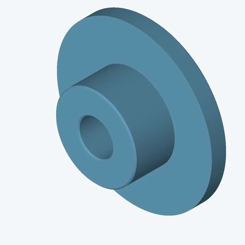 Revolved body, Ø47.18 mm × 31.9 mm tall with Ø19.7 mm bore, Ø90.7 mm × 9 mm flange — 3842