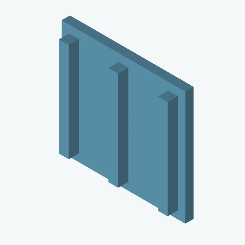 Rectangular body, 75 × 69.4 × 5 mm (W×D×H) — 1622