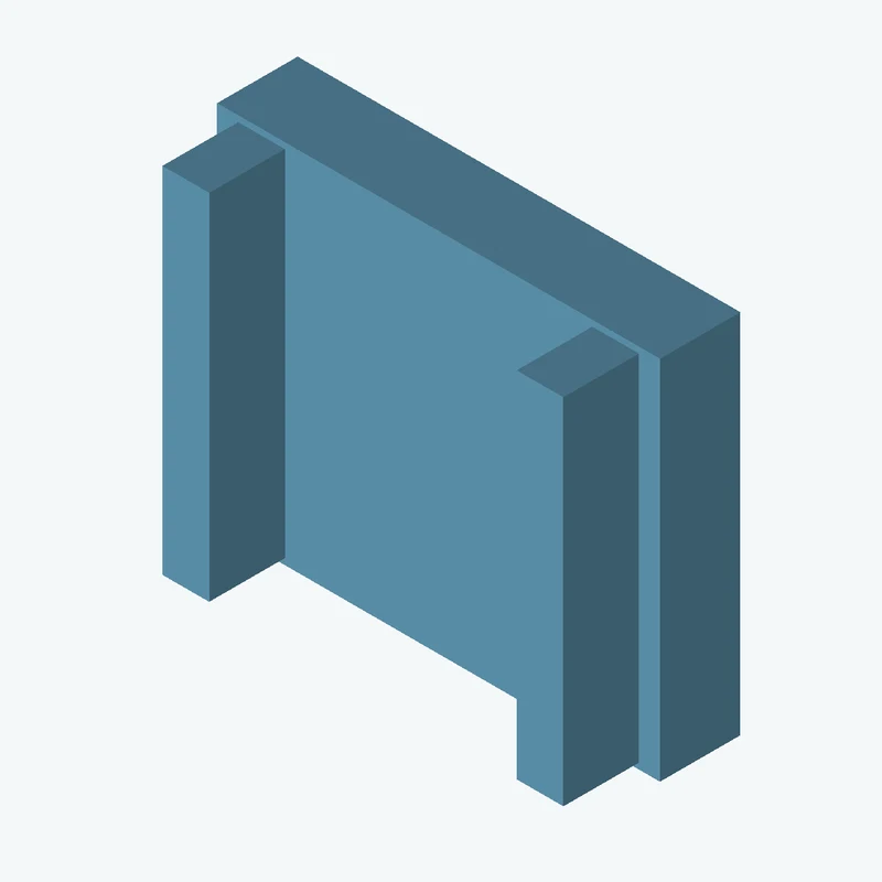 Rectangular body, 55 × 45.5 × 10 mm (W×D×H) — 2462