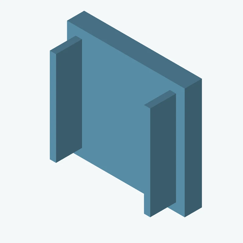 Rectangular body, 55 × 52.1 × 8 mm (W×D×H) — 3332