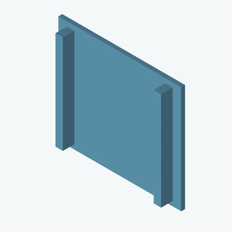 Rectangular body, 95 × 83.1 × 3 mm (W×D×H) — 3698