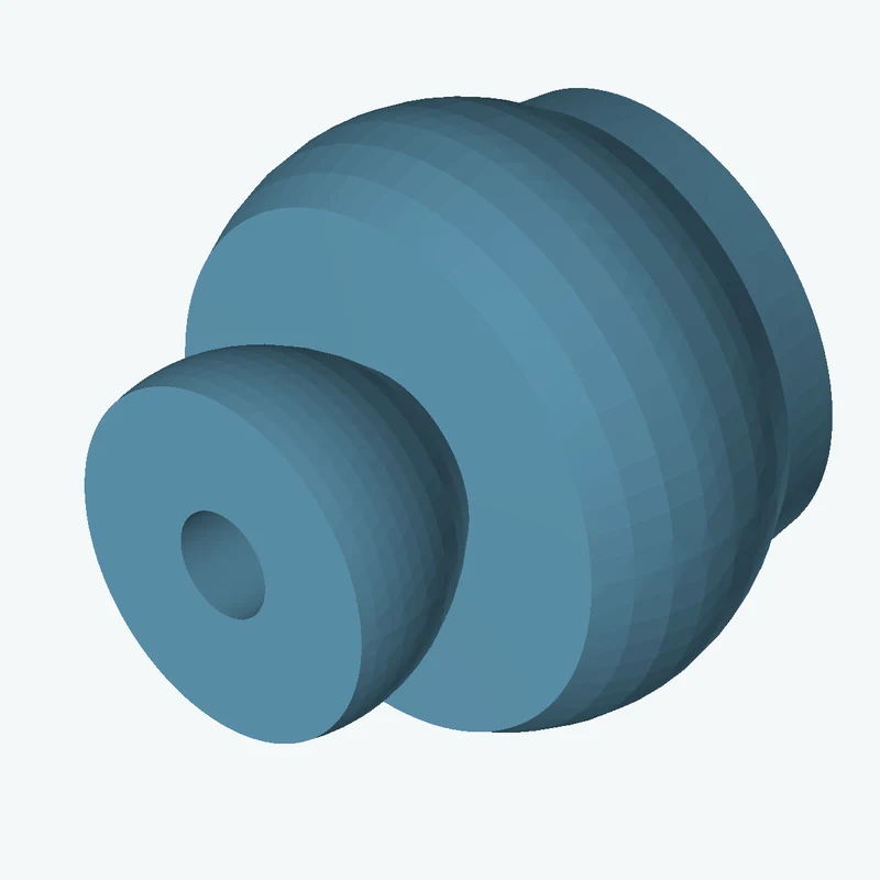 Revolved organic body from a freeform sketched section (6 segments: 4 straight, 2 curves), ~18.561 × 50 mm half-silhouette — 0468