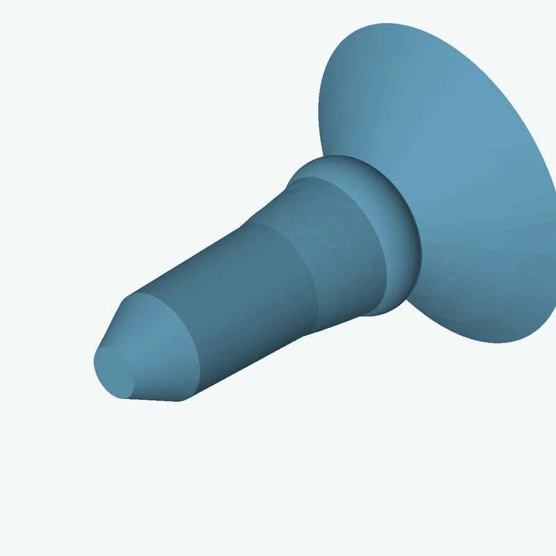Revolved organic body from a freeform sketched section (7 segments: 4 straight, 1 arc, 2 curves), ~22.649 × 60 mm half-silhouette — 0803