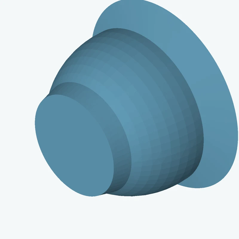 Revolved organic body from a freeform sketched section (6 segments: 5 straight, 1 arc), ~37.07 × 45.59 mm half-silhouette — 1544