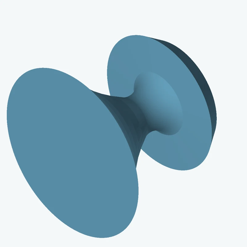 Revolved organic body from a freeform sketched section (6 segments: 4 straight, 1 arc, 1 curve), ~37.464 × 57.84 mm half-silhouett — 2191