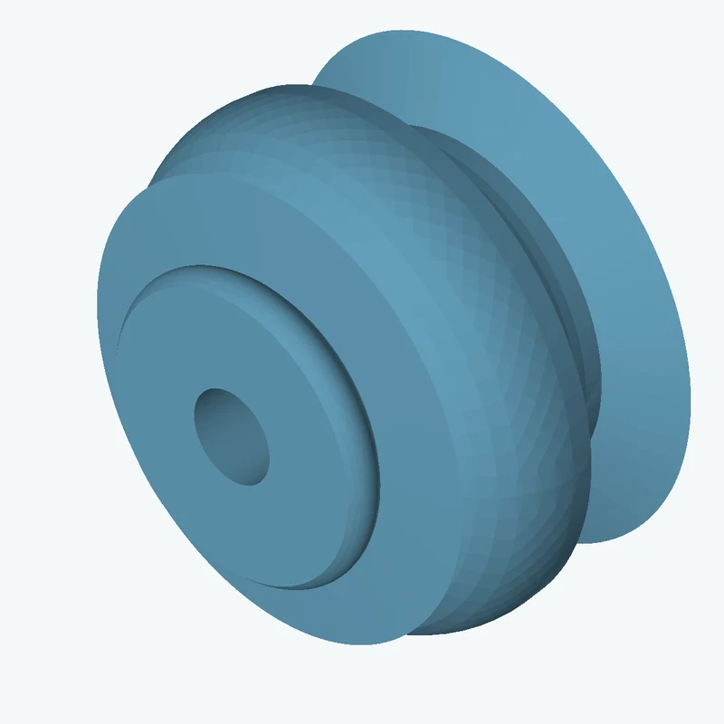Revolved organic body from a freeform sketched section (8 segments: 5 straight, 3 curves), ~31.872 × 50 mm half-silhouette — 2346