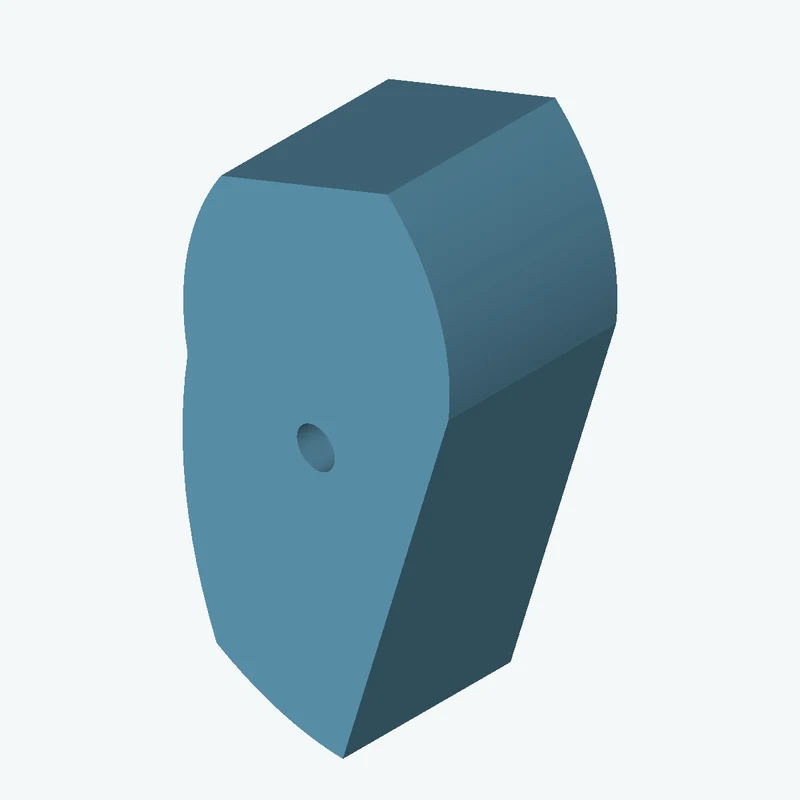 freeform sketched section (6 segments: 2 straight, 2 arcs, 2 curves), ~36.553 × 71.64 mm, extruded 23.52 mm thick — 2385