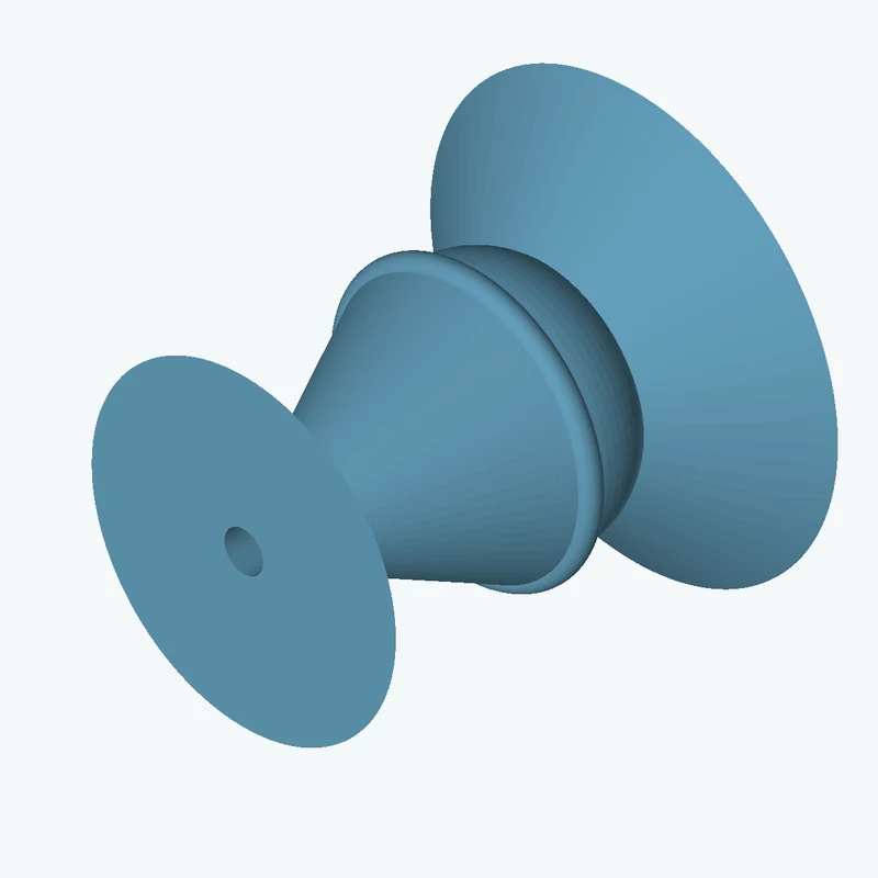 Revolved organic body from a freeform sketched section (7 segments: 5 straight, 2 arcs), ~26.002 × 55 mm half-silhouette — 2415