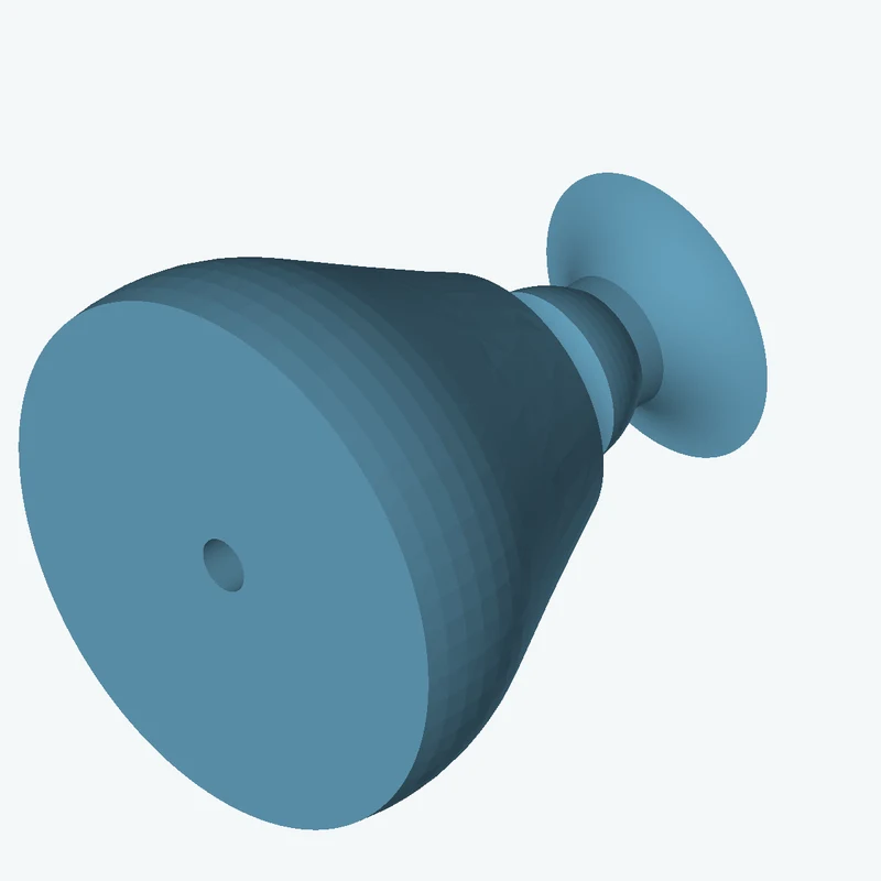 Revolved organic body from a freeform sketched section (8 segments: 3 straight, 4 arcs, 1 curve), ~27.659 × 65 mm half-silhouette — 3328