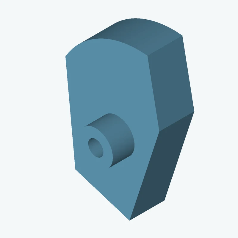 freeform sketched section (5 segments: 4 straight, 1 arc), ~39.799 × 64.294 mm, extruded 14.82 mm thick — 3349