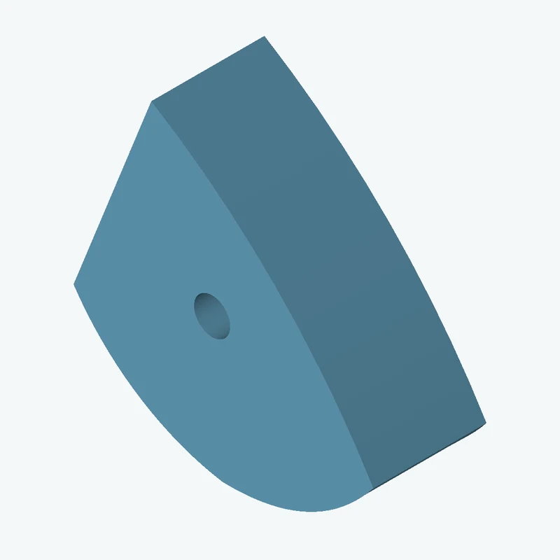 freeform sketched section (4 segments: 1 straight, 2 arcs, 1 curve), ~44.045 × 43.217 mm, extruded 16.62 mm thick — 3529