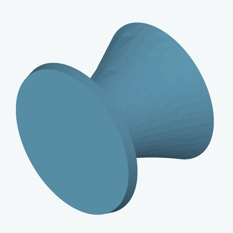 Revolved organic body from a freeform sketched section (6 segments: 4 straight, 2 curves), ~27.654 × 42.13 mm half-silhouette — 3761