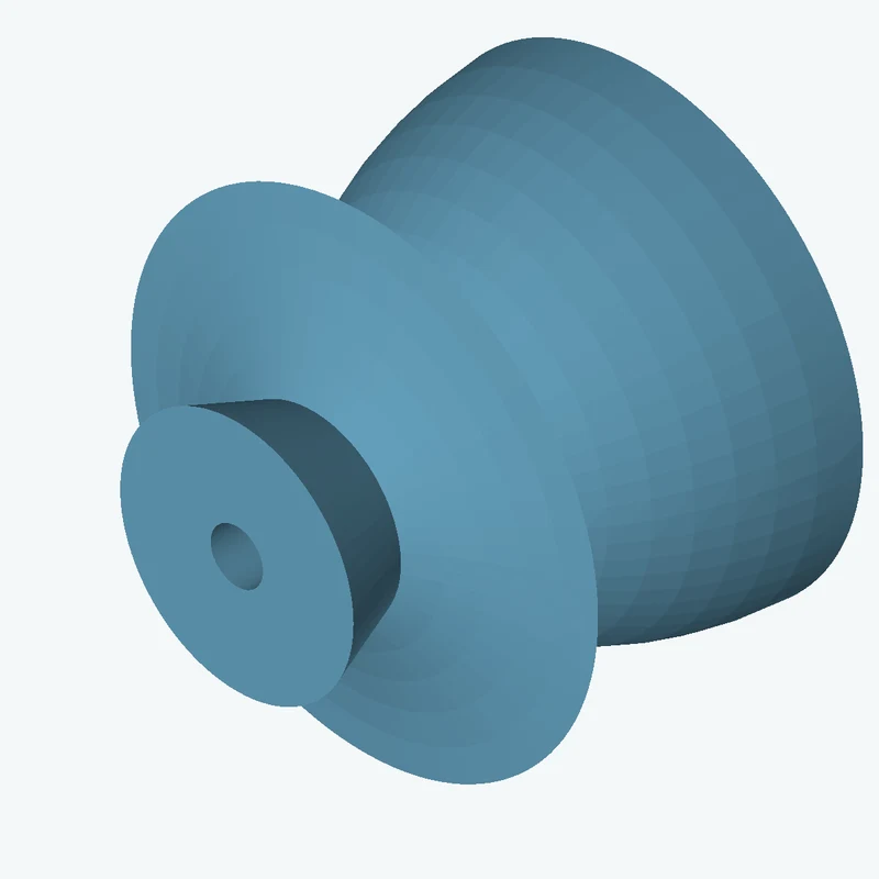Revolved organic body from a freeform sketched section (6 segments: 3 straight, 2 arcs, 1 curve), ~30.676 × 59.9 mm half-silhouett — 3774
