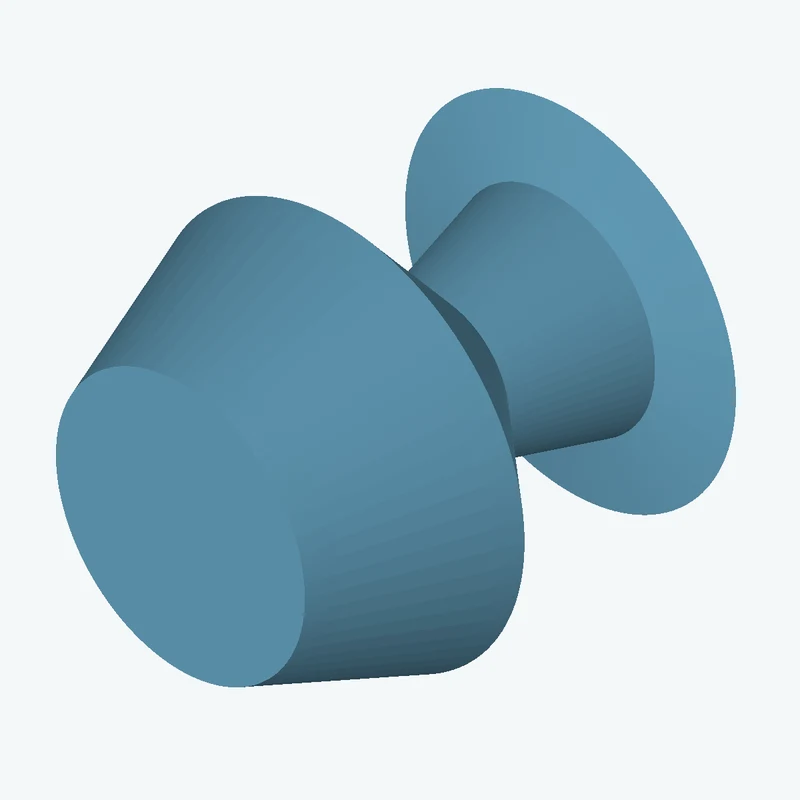 Revolved organic body from a freeform sketched section (7 segments: 6 straight, 1 arc), ~28.359 × 67.16 mm half-silhouette — 3824