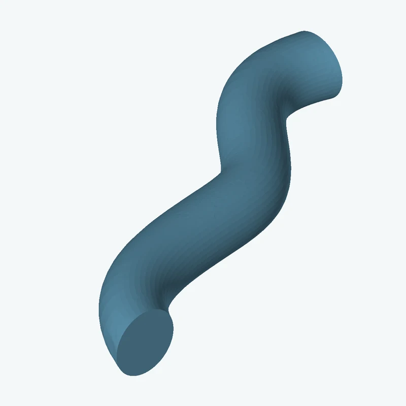 Ø16.3 mm circular section swept along a curved path, ~100.81 mm span — 0247
