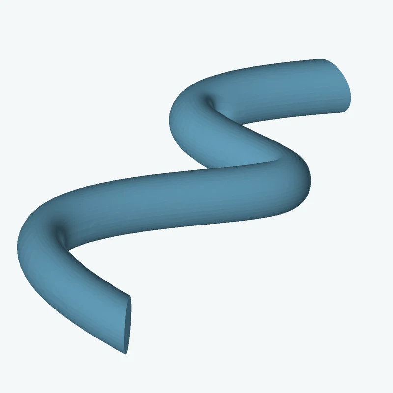 Ø9.5 mm circular section swept along a curved path, ~79.88 mm span — 0470