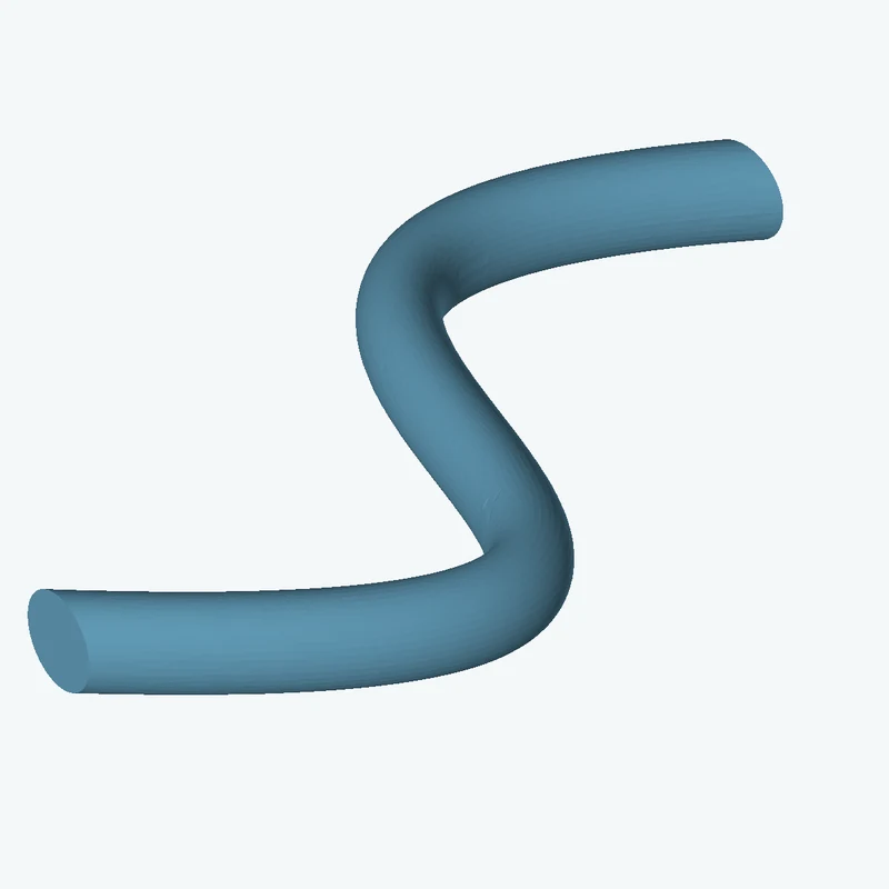 Ø11 mm circular section swept along a curved path, ~103.72 mm span — 0591