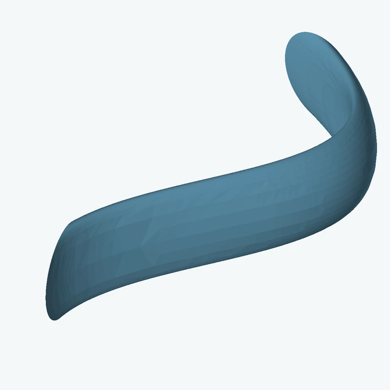 Ø13.6 mm circular section swept along a curved path, ~55 mm span — 0863