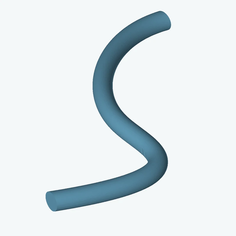 Ø6.2 mm circular section swept along a curved path, ~88.61 mm span — 0923