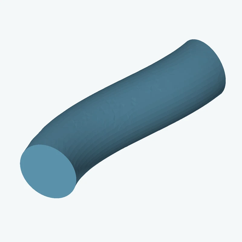 Ø13 mm circular section swept along a curved path, ~50 mm span — 1108