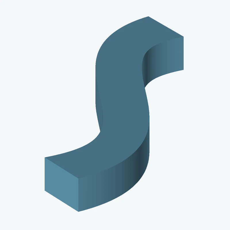 17.1 × 14 mm rectangular section swept along a curved path, ~85 mm span — 1121