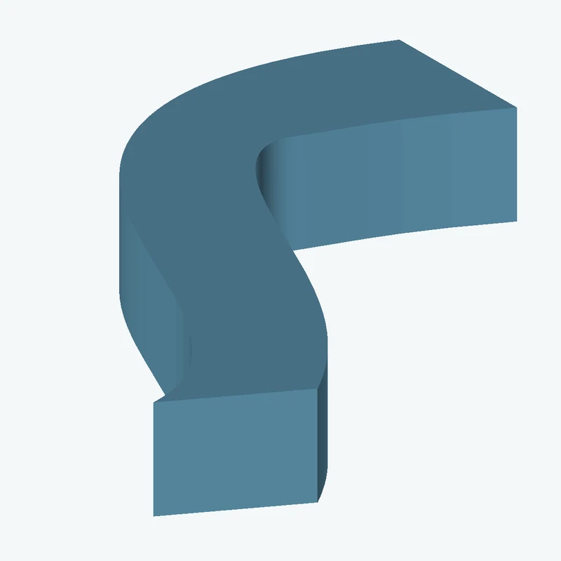 18.1 × 15.2 mm rectangular section swept along a curved path, ~65 mm span — 1244