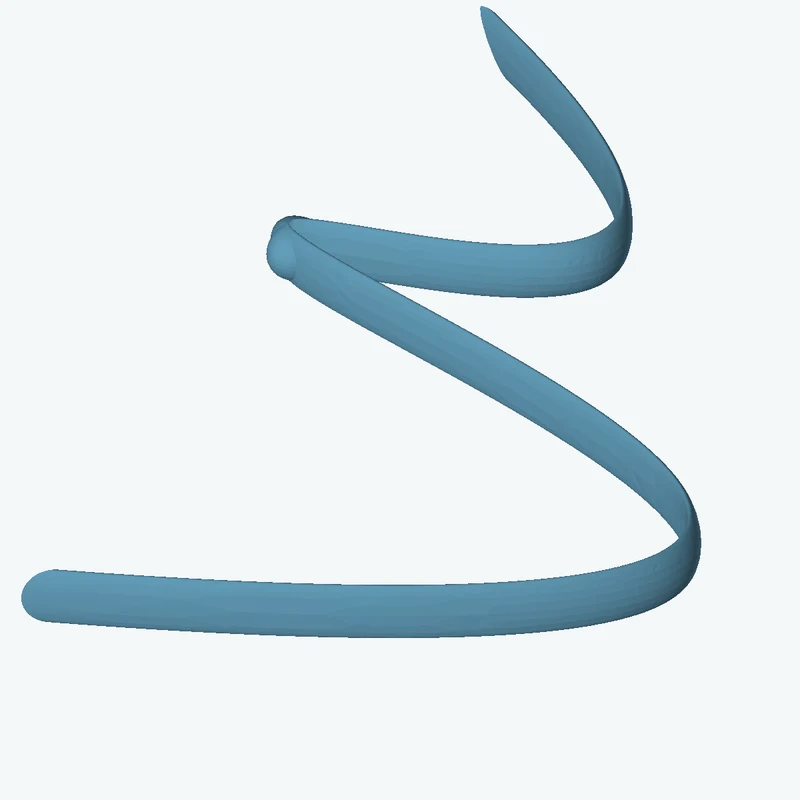 Ø6.3 mm circular section swept along a curved path, ~97.62 mm span — 1459