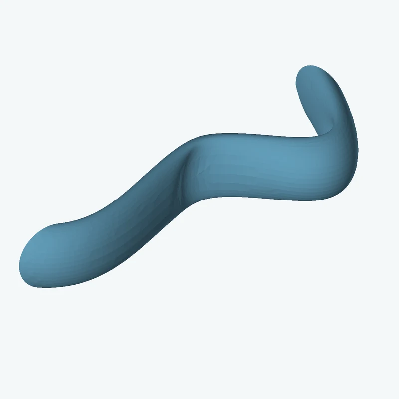 Ø15.5 mm circular section swept along a curved path, ~80 mm span — 1695