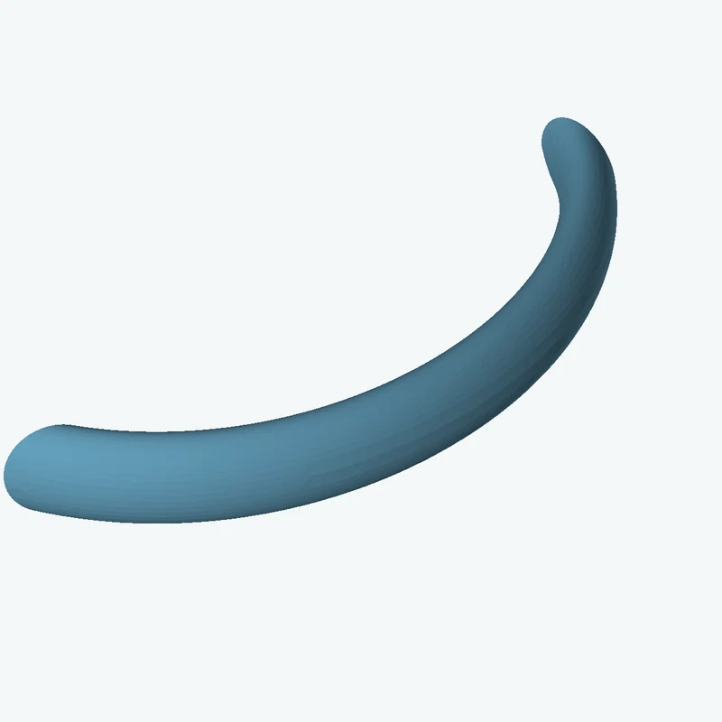 Ø9.9 mm circular section swept along a curved path, ~70 mm span — 1799