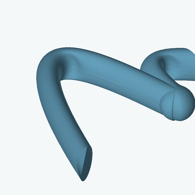Ø15 mm circular section swept along a curved path, ~80.57 mm span — 1908