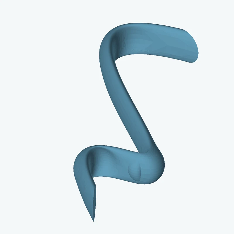Ø8.7 mm circular section swept along a curved path, ~60 mm span — 2031