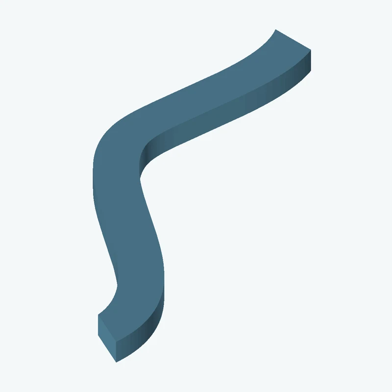 10.9 × 5.5 mm rectangular section swept along a curved path, ~105 mm span — 2060
