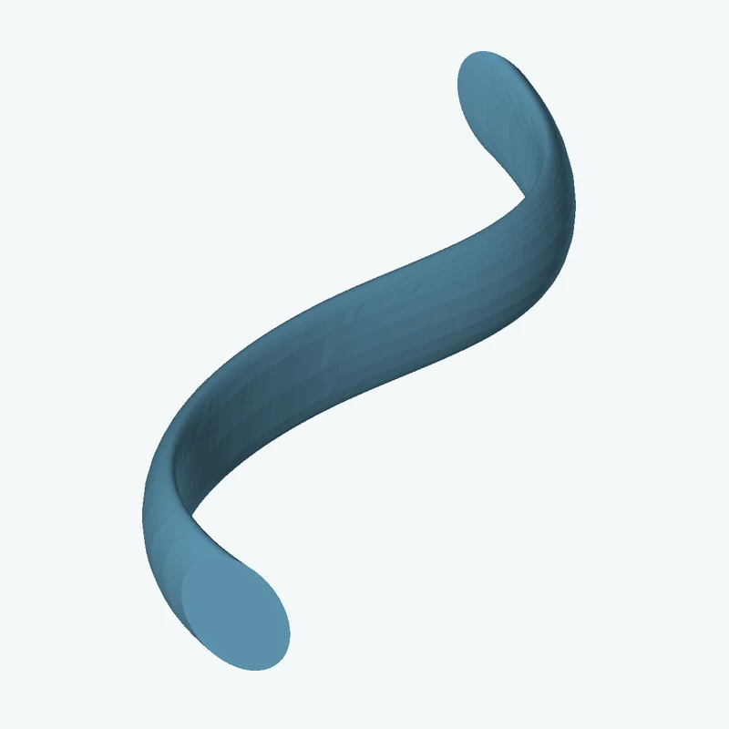 Ø15.4 mm circular section swept along a curved path, ~95.21 mm span — 2131