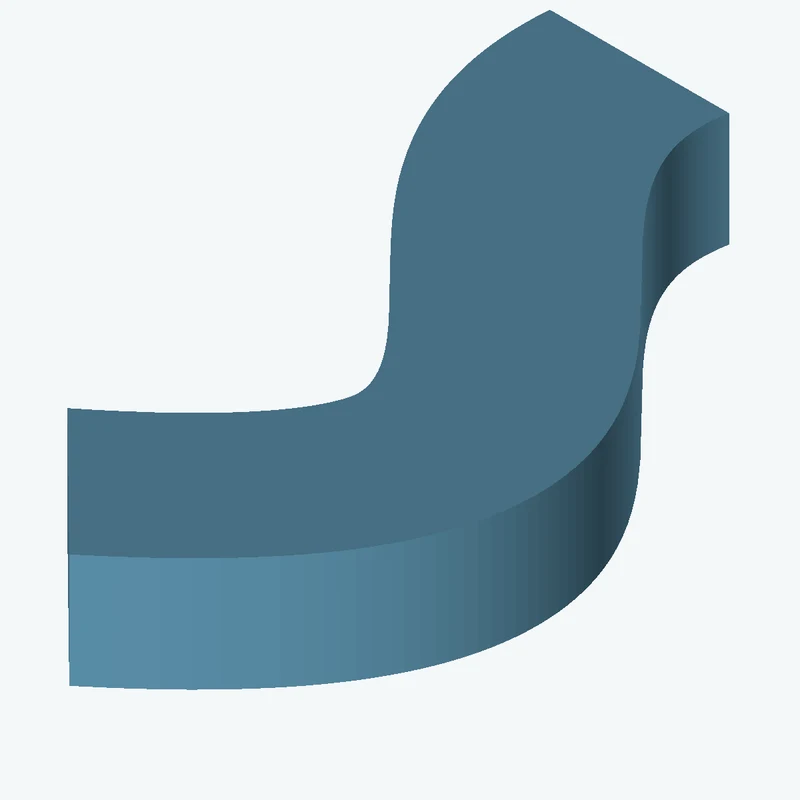 14.8 × 9.4 mm rectangular section swept along a curved path, ~53.61 mm span — 2312