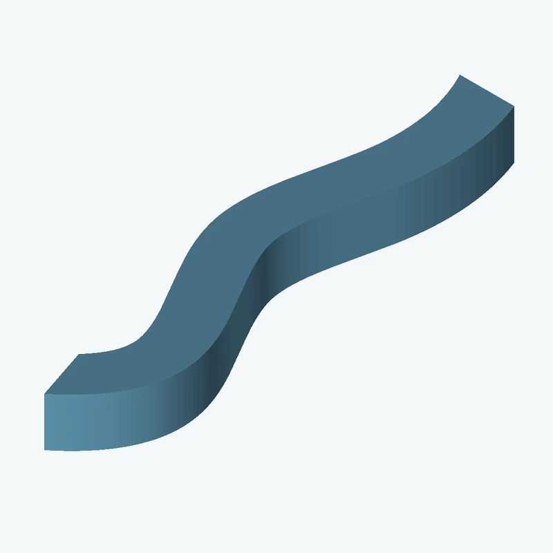 10.4 × 9.3 mm rectangular section swept along a curved path, ~87.29 mm span — 2515