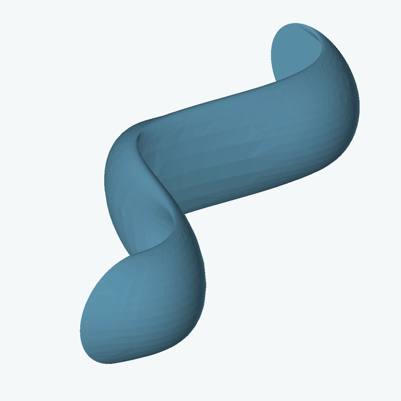 Ø16.8 mm circular section swept along a curved path, ~55 mm span — 2668