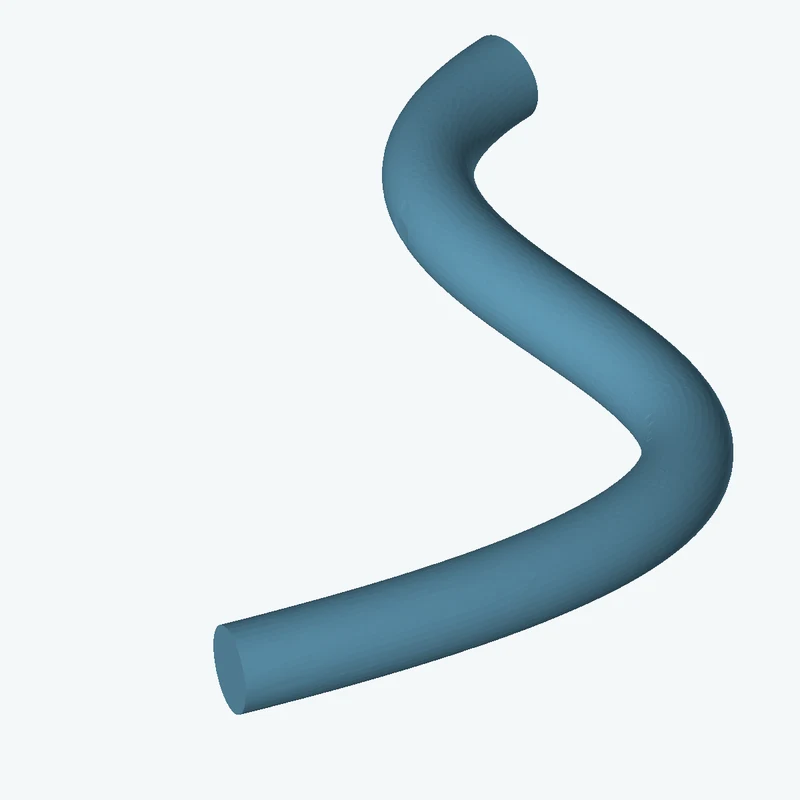 Ø7 mm circular section swept along a curved path, ~70.44 mm span — 2815