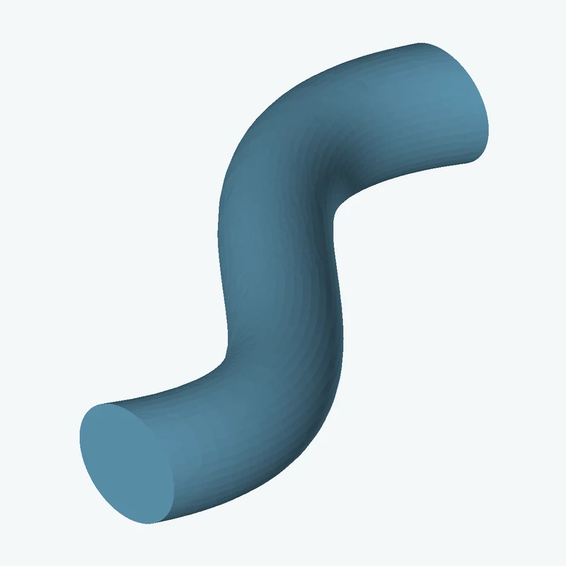 Ø11.9 mm circular section swept along a curved path, ~80 mm span — 2871