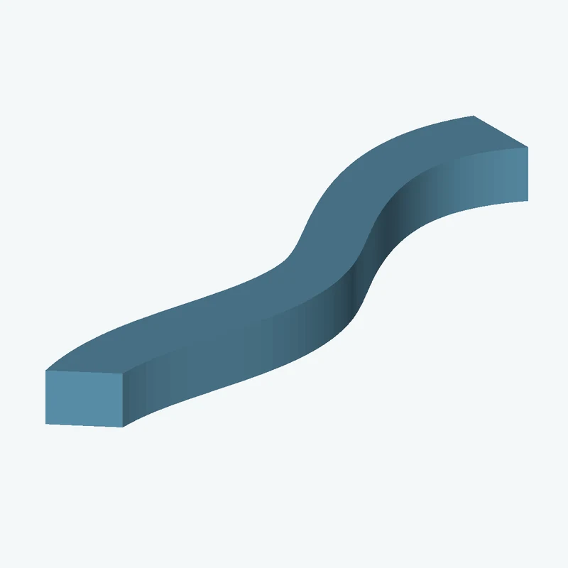 14.1 × 12 mm rectangular section swept along a curved path, ~107.34 mm span — 2941