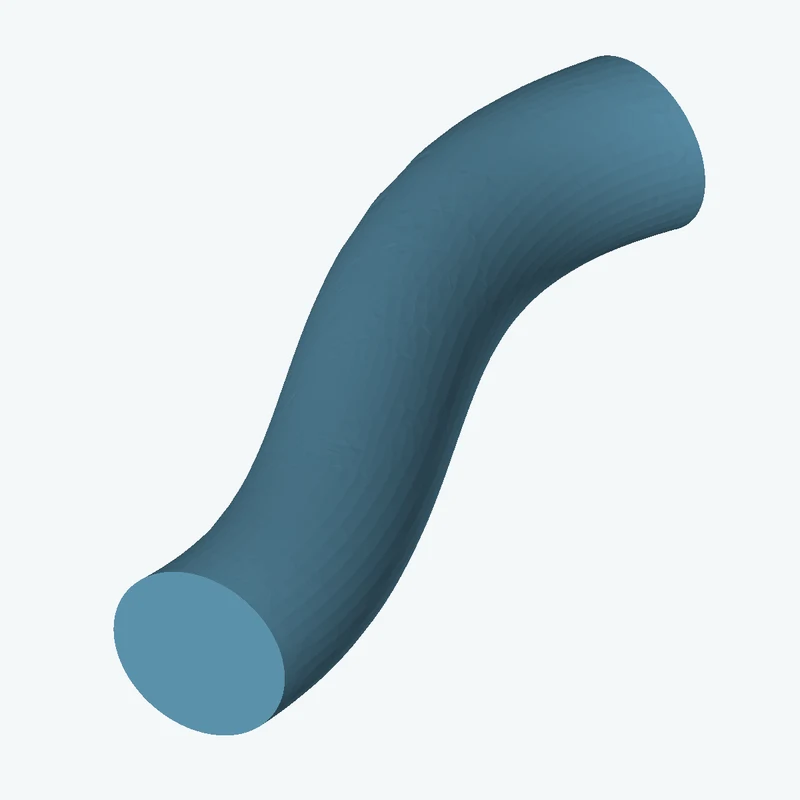 Ø13.5 mm circular section swept along a curved path, ~66.03 mm span — 2955
