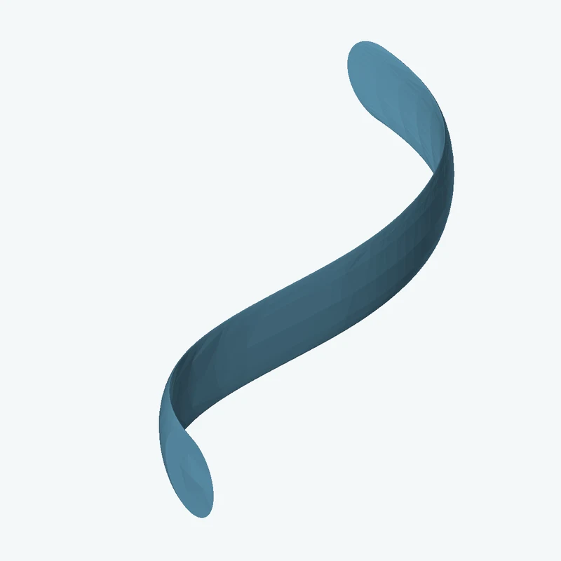 Ø15.9 mm circular section swept along a curved path, ~105 mm span — 3110